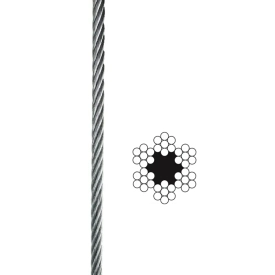 Ocelové lano pozinkované 6x7+FC,B, DIN 3055